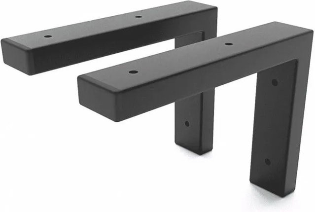 HEVVA Schwerlast Regalhalterung MAIN 2er Set Schwarz Matt aus Metall, Tiefe: 20 cm - Bild 1