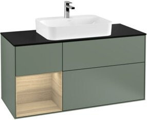 V&B Waschtischunterschrank Finion mit Wandbeleuchtung, Breite: 120 cm, Tiefe: 50,1 cm, Höhe: 50,1 cm, lackiert, Platin matt - Bild 1
