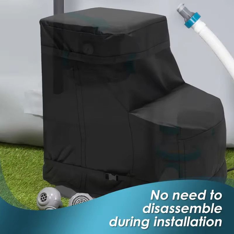 Intex Poolpumpenabdeckung aus 420D-Stoff in Schwarz für Filter mit 35,56–40,64 cm Durchmesser mit Klettverschluss - Bild 4