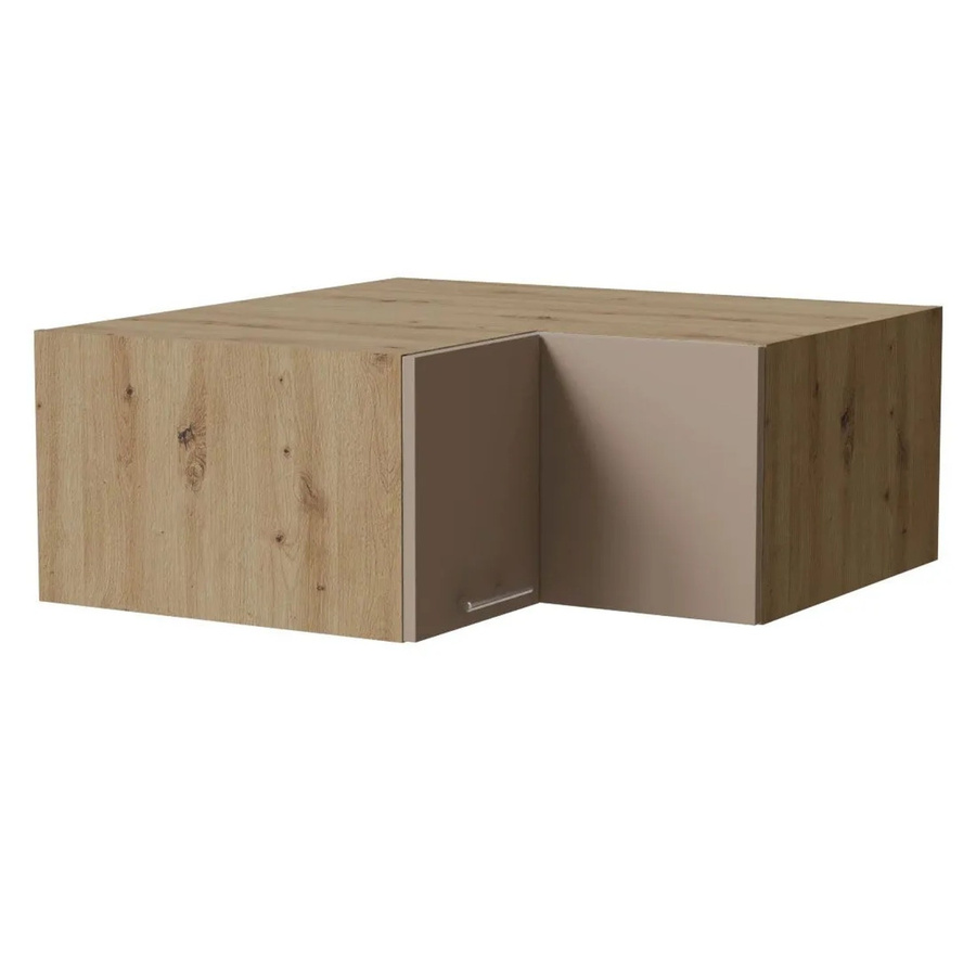 Feldmann-Wohnen Eckaufsatzschrank Brerra in Eiche Artisan und Graubeige Matt, B/T/H: 90 x 36 x 90 cm - Bild 2