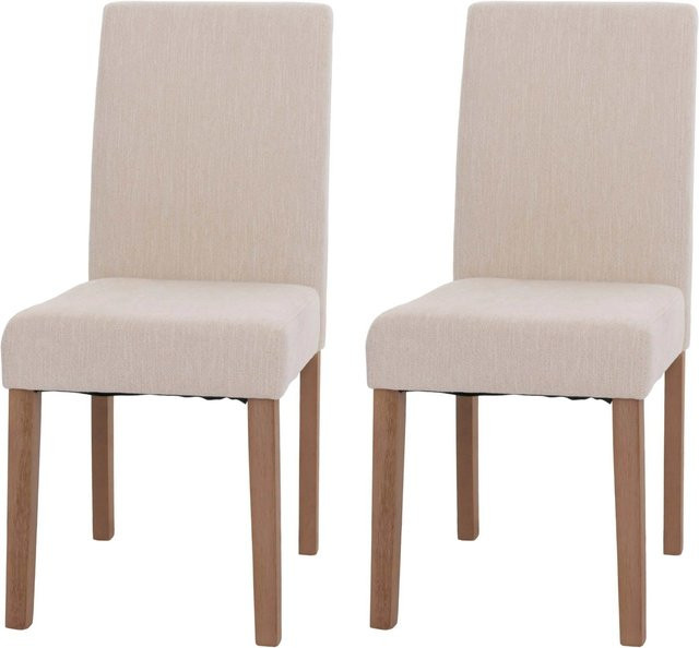 CHEFGASTRO Esszimmerstuhl 2er-Set in Creme mit Stoffbezug und Holzbeinen, B/T/H: 42 x 50 x 90 cm, Sitzhöhe: 47 cm - Bild 1