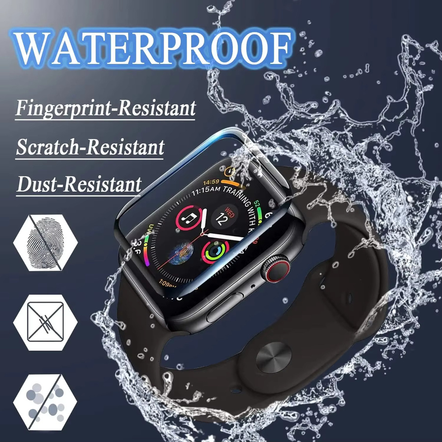 JBAILI 9D-HD Displayschutzfolie für Apple Watch und iWatch, transparent, kompatibel mit 38 mm, 40 mm, 41 mm, 42 mm, 44 mm und 45 mm - Bild 2