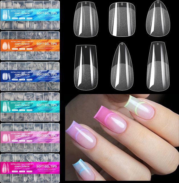 Misscheering Nagelverlängerungsspitzen, 600 Stück, Glänzend, 05 - Bild 1