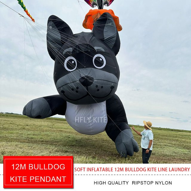 HFLY Bulldoggen-Drachenlinie, aufaufblasbarer Hundeshow-Drachen-Anhänger, Schwarz - Bild 1
