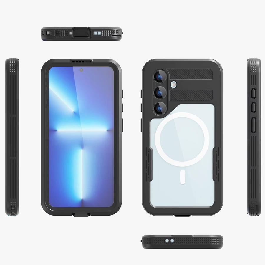 Shellbox IP68 wasserdichte Handyhülle mit 360-Grad-Vollschutz für Samsung S23 Plus, S24 und S24 Ultra in Schwarz - Bild 3