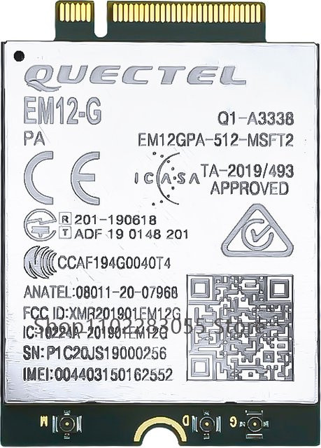 Quectel LTE-A EM12-G EM12GPA-512-MSFT M.2 Modul mit LTE Cat12, 3x Carrier Aggregation, 256QAM, 600Mbps Downlink und GNSS Empfänger - Bild 1