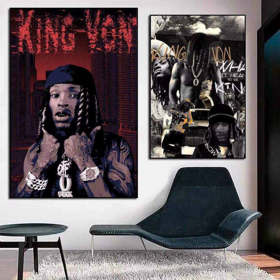 K-King Rapper Poster HD Art Sticky Wall Wanddeko in Black1, Rechteckig, 20 x 15 x 1,5 cm - Bild 2