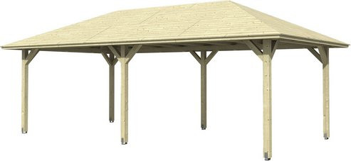 Skan Holz Pavillon Orleans 2 aus unbehandeltem Fichtenholz in Beige, B/T/H: 786 x 439 x 329 cm - Bild 3