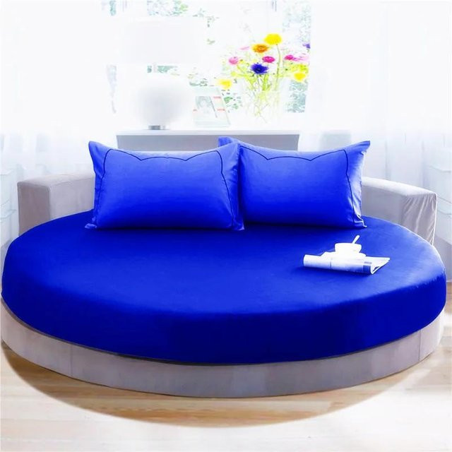 Rundes Spannbettlaken von Love Fashion Home aus Baumwolle, Einfarbig, Durchmesser: 220 cm - Bild 1