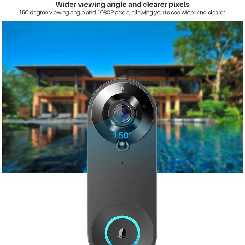 Tuya Smart Home Video Türklingel mit 1080P Kamera und PIR Bewegungserkennung in Schwarz - Bild 3