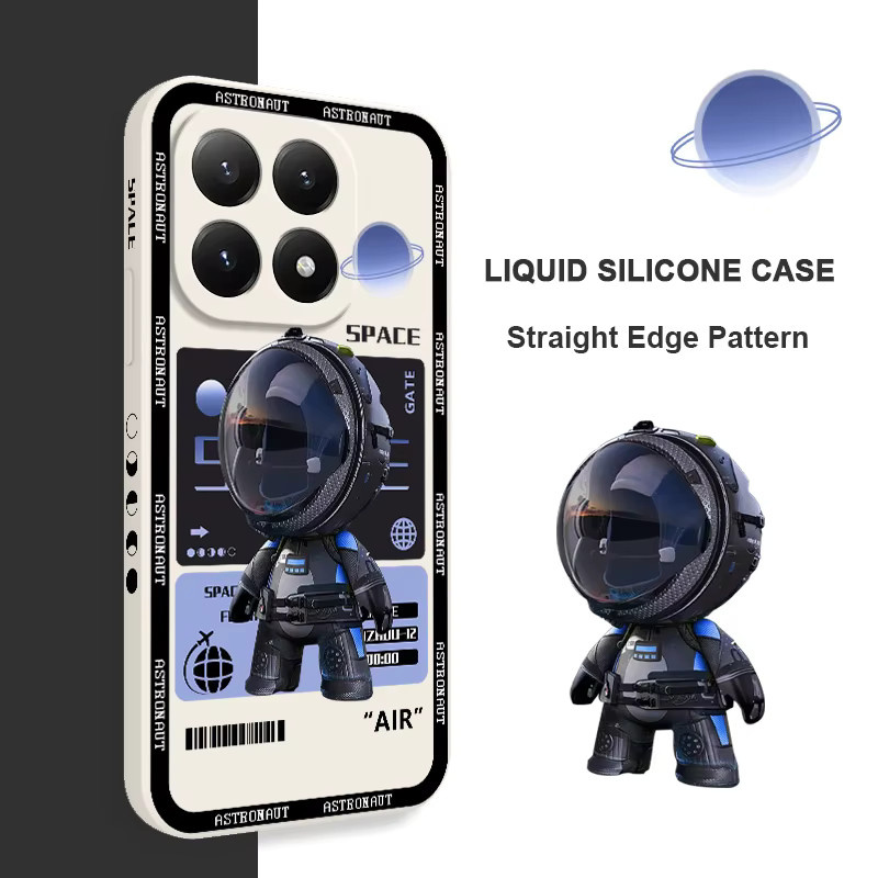 Silikon Handyhülle mit Astronauten-Design für Xiaomi Redmi Serie in Weiß - Bild 3