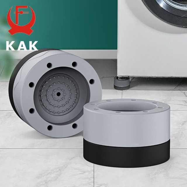 KAK Anti-Vibrations-Pads für Waschmaschinen Set aus 4 Stück, universelle rutschfeste Standfüße in Grau - Bild 1