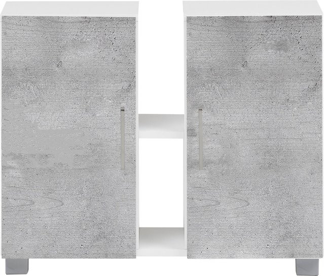 W.Schildmeyer Waschbeckenunterschrank für das Badezimmer mit 2 Schranktüren in Grau - Bild 1