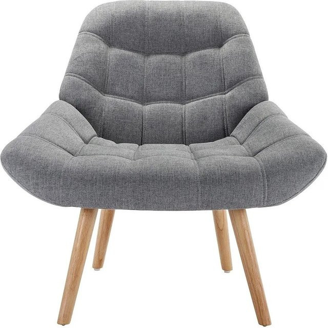 Vente-unique Sessel Luosto mit gerader Rückenlehne in Grau aus Stoff, Höhe: 87 cm - Bild 1