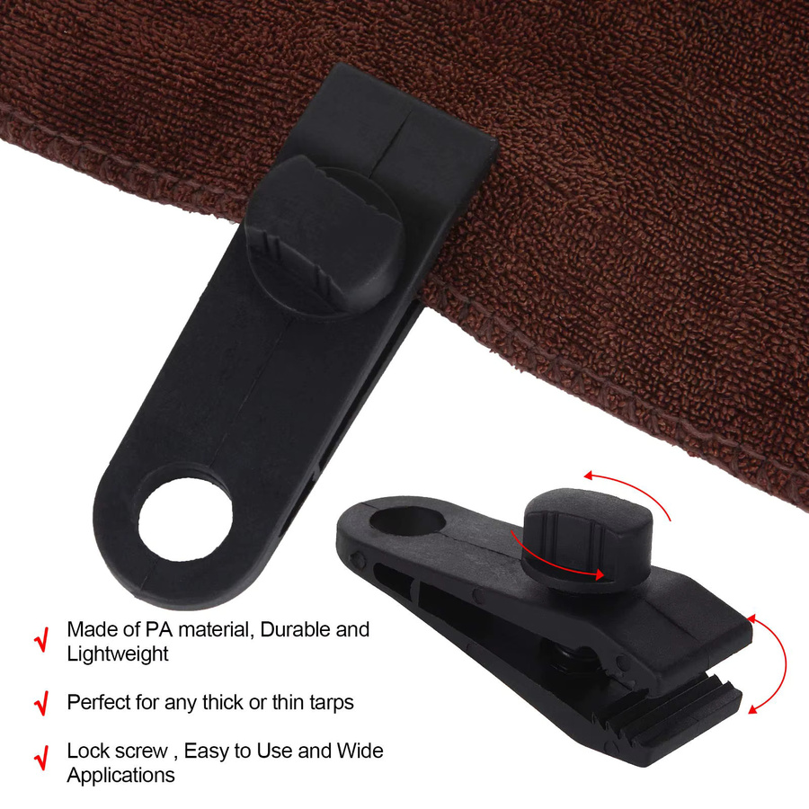 VIBRATITE Planenklemmen in Schwarz als robuster Verschlussgriff für Poolabdeckungen, Banner, Zelte und Leinwandplanen - Bild 5