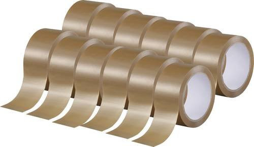 TOOLCRAFT Packband Braun, 12er Set, Breite: 50 mm, Länge: 66 m - Bild 1