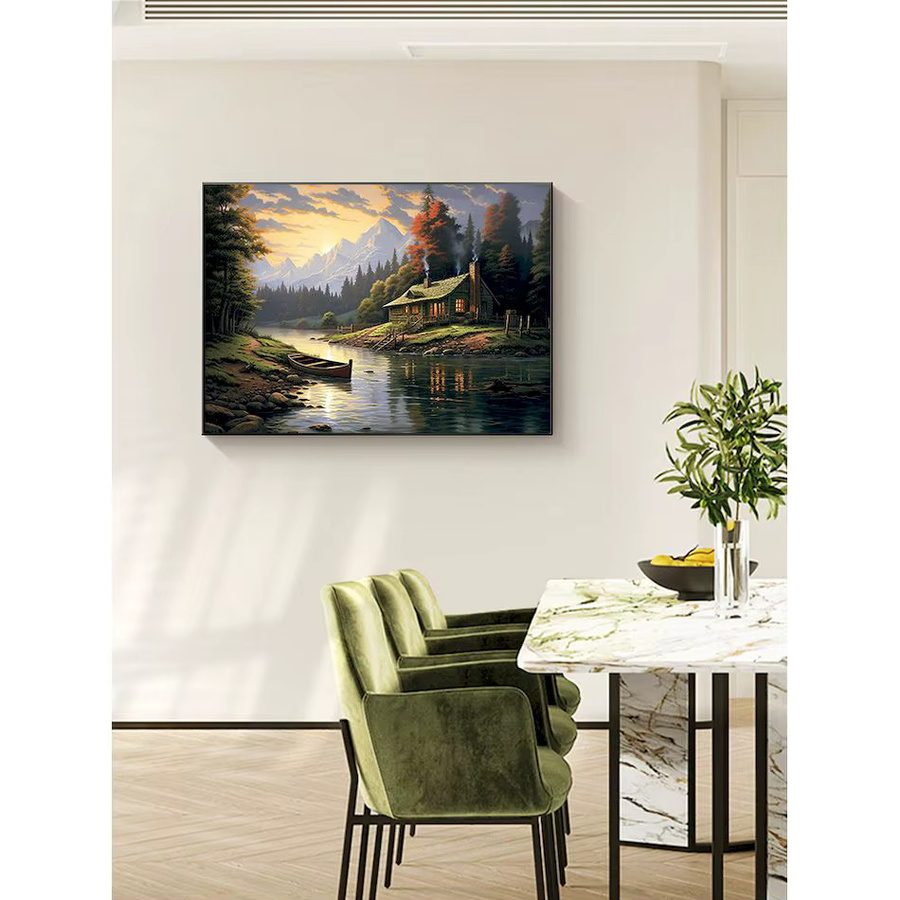 PhotoCustom Malen nach Zahlen Set Landschaft auf Leinwand als modernes Ölgemälde in Mehrfarbig - Bild 3