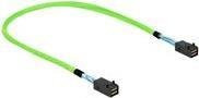 Delock Internes SAS-Kabel 64Gbit/s Mini SAS HD SFF-8673 (M) zu Mini SAS HD SFF-8673 (M) gerade durchgeführt, Farbe: grün, Länge: 50 cm - Bild 1