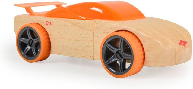 Moni Spielzeugautos Mini aus Buchenholz, verschiedene Modelle, orange, ab 4 Jahren - Bild 1