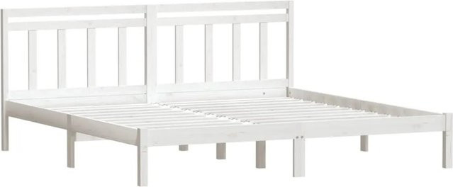 vidaXL Massivholzbett aus Kiefer in Weiß, rustikales Doppelbett, B/T/H: 160 x 200 cm - Bild 1
