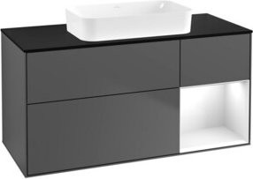 V&B Waschtischunterschrank Finion in Anthrazit und Weiß, lackiert, B/T: 120 x 60 cm - Bild 1