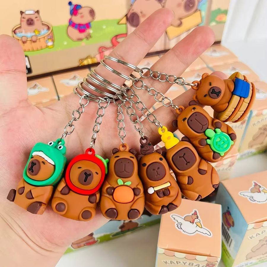 Mairuige Capybara Blind Box Schlüsselanhänger, Niedliche Rotz Bär Figur, Einzelfigur - Bild 2