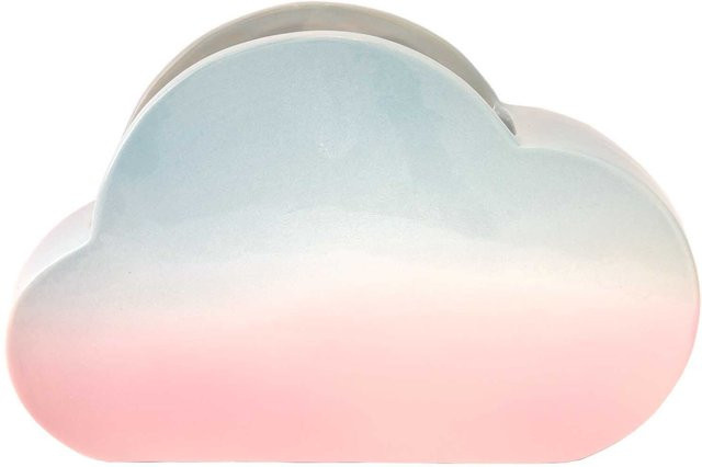 Rico Design Keramik Vase Wolke in Blau-Rosa mit Wolken-Design, Breite: 25 cm, Tiefe: 6 cm, Höhe: 16 cm - Bild 1