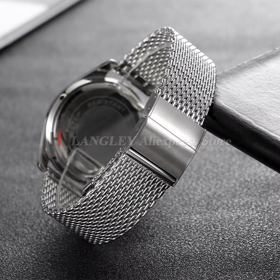 Uhrenarmband Edelstahl, Mesh Milanese, Silber, 20 mm, 22 mm, Unisex - Bild 2