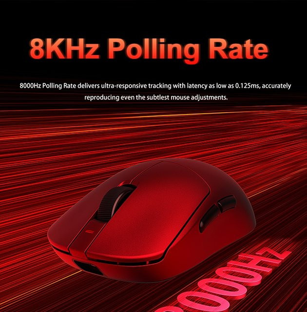Aula V9 Pro Ultra Kabellose E-Sports Gaming-Maus mit PAW 3950 Sensor, 8k Polling Rate und 3-Modus-Verbindung, Schwarz, 55g Leichtbauweise - Bild 1