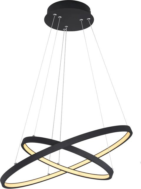 Globo LED-Hängeleuchte Ralph in Schwarz, rund, Durchmesser: 51 cm - Bild 1