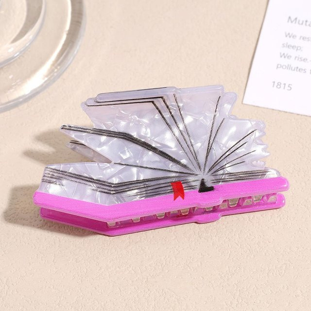 YULIN Haarspange, Acryl, 3D Buchform, rosa, Damen - Bild 1