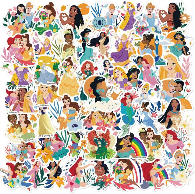 Disney Aufkleber, Rapunzel Ariel Schneewittchen, 10-teiliges Set - Bild 1