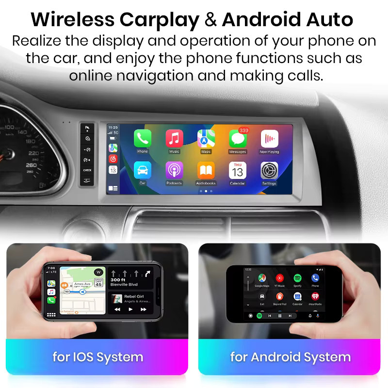 Junsun Multimedia Autoradio für Audi Q7 4L 2012-2015 mit Apple Carplay, Android Auto, 8 Kern Prozessor, 4G, WLAN und GPS in Schwarz - Bild 5