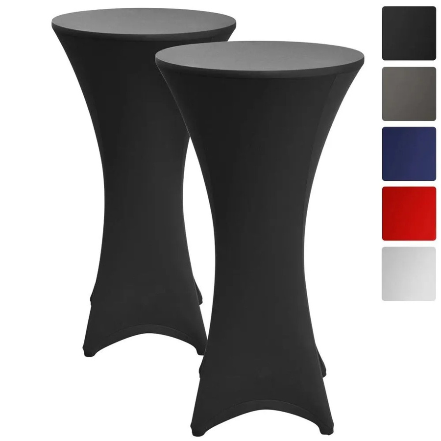 Beautissu Stella Stehtischhusse 2-teilig in Schwarz mit Durchmesser: 70 cm - Bild 2