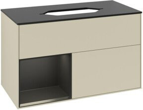 V&B Waschtischunterschrank Finion in Blau und Grau lackiert, Breite: 100 cm, Tiefe: 60,3 cm - Bild 1