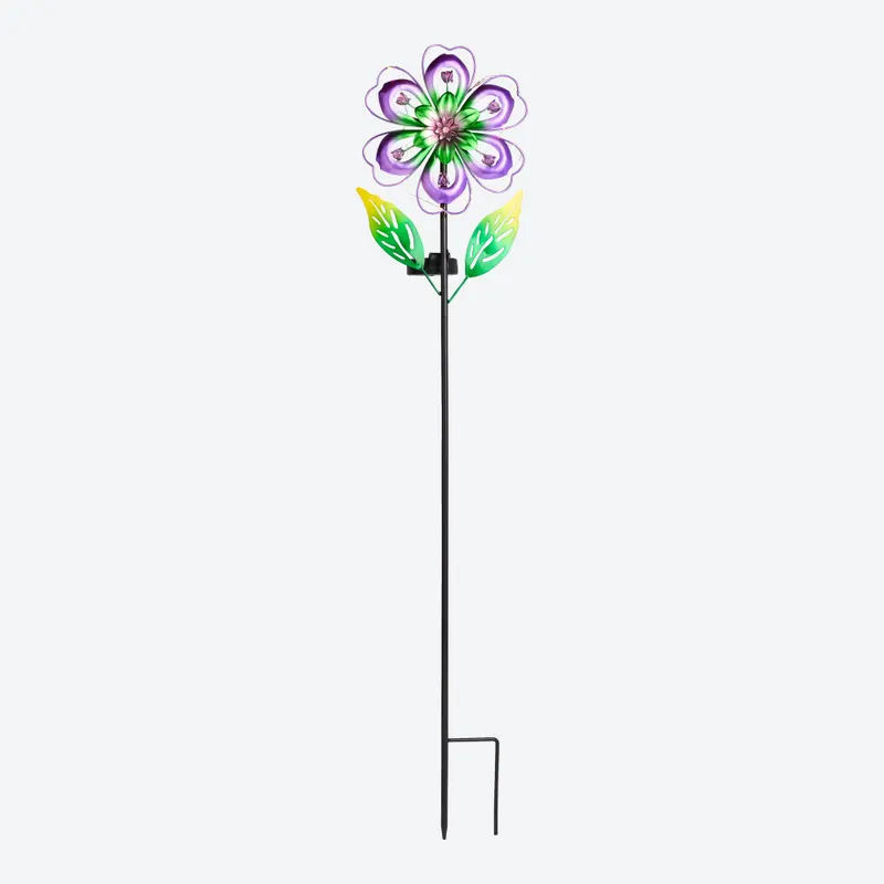 Solar-Stab Blume in Violett mit LED für Garten und Balkon, Höhe: 90 cm - Bild 2