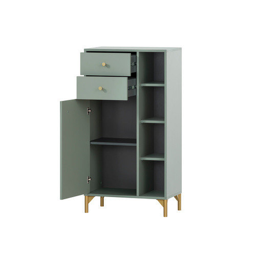 Schildmeyer Highboard Ando in Pistaziengrün mit Türen und Schubladen, B/T/H: 33 x 60,2 x 114,4 cm - Bild 2