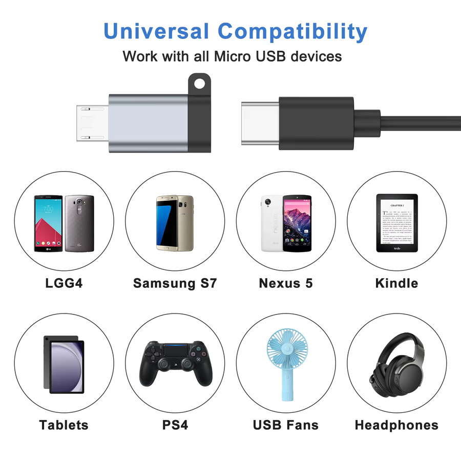 IEOVIEE Typ-C auf Micro USB Adapter Set für Xiaomi Redmi und Huawei Ladegeräte - Bild 2