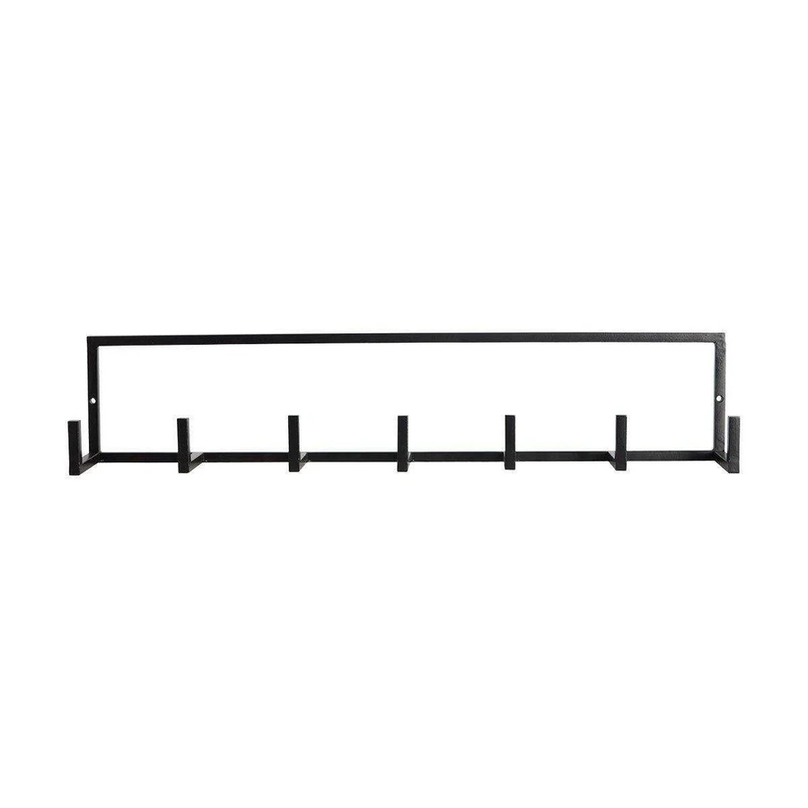 House Doctor Garderobenständer Rack aus Eisen in Schwarz Matt mit 6 Haken, Breite: 60 cm - Bild 1