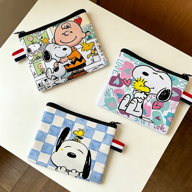 Bandai Snoopys Sublimations-Geldbörse, tragbare Geldbörse für Damen, Cartoon-Druck, Aufbewahrungstasche für Ausweise, niedliche kleine Make-up-Tasche - Bild 1