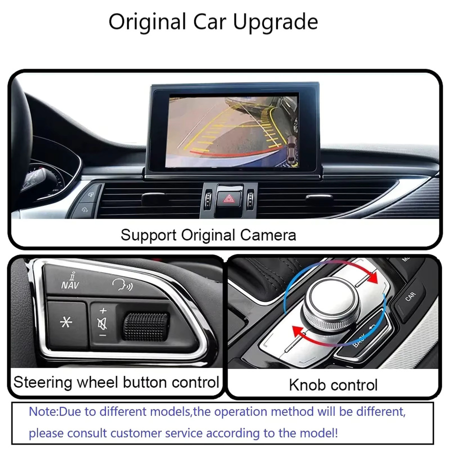 CARABC Kabelloses CarPlay-Modul für Audi A1 Q3 RM 2013-2018 mit Android Auto, AirPlay und Rückfahrkamera Unterstützung, Schwarz - Bild 2