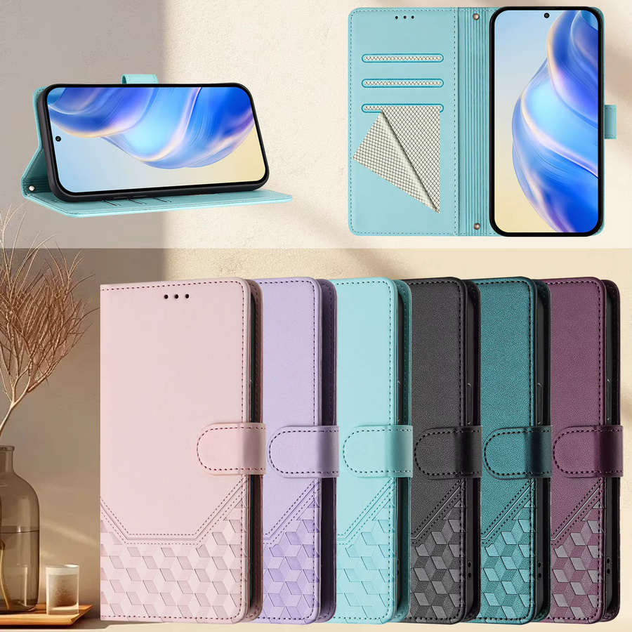 3D Leder Handyhülle mit Brieftaschenfunktion und Kartenfächern als Buchständer für Huawei P20 P30 P40 P50 P60 Pura 70 Mate 60 Pro Nova 12i 12s 9 in Lila - Bild 6