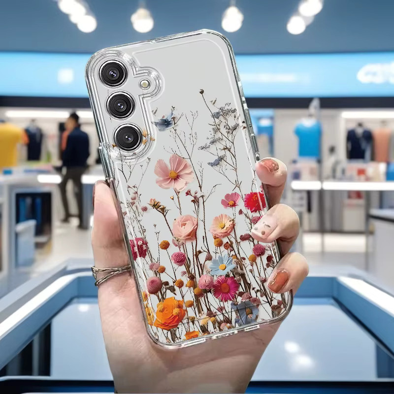 Transparente Schutzhülle mit Blumenranken für Samsung Galaxy S25 Ultra S26 S24 FE S23 Plus S22 S21 A56 5G A55 A54 A53 A52S A51 A36 A35 A34 A26 - Bild 2