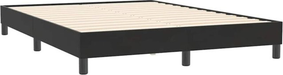 Vidaxl Boxspringbett aus Samt in Schwarz ohne Matratze B/T/H: 140 x 210 cm - Bild 1