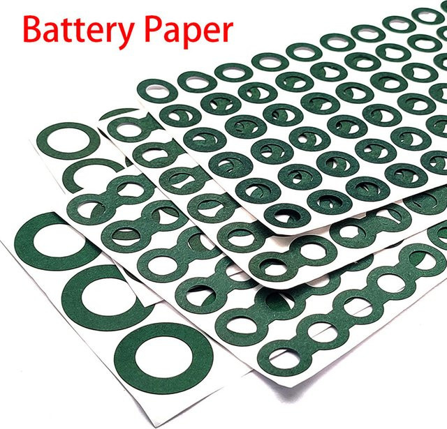 Isolierdichtung für 18650 21700 32650 Li-Ionen-Akkus aus Gerstenpapier, 8er Packung, grüne Elektrodenisolations-Pads - Bild 1