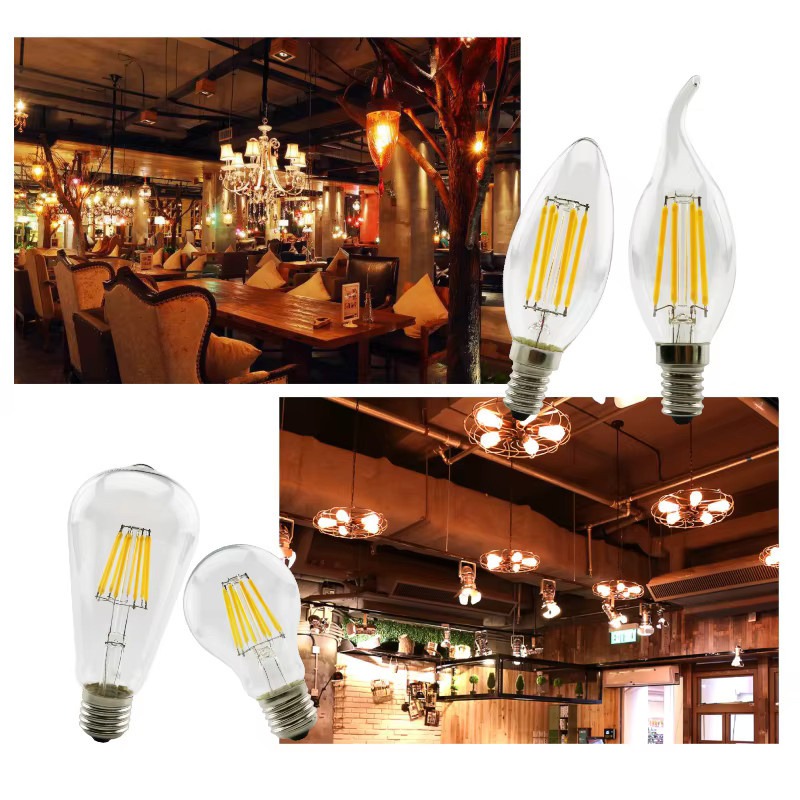 LAN MU Retro Edison LED Glühbirne Vintage Glas in Kaltweiß mit E27 oder E14 Sockel - Bild 2