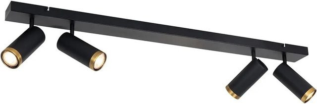 QAZQA Moderner Deckenstrahler aus Stahl in Schwarz und Bronze, 4-flammig und verstellbar, GU10 - Bild 1