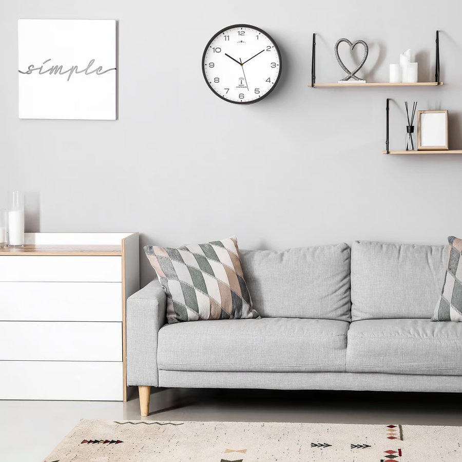 Monzana Funkwanduhr Schwarz Rund mit Silent-Funktion Durchmesser: 31 cm - Bild 2