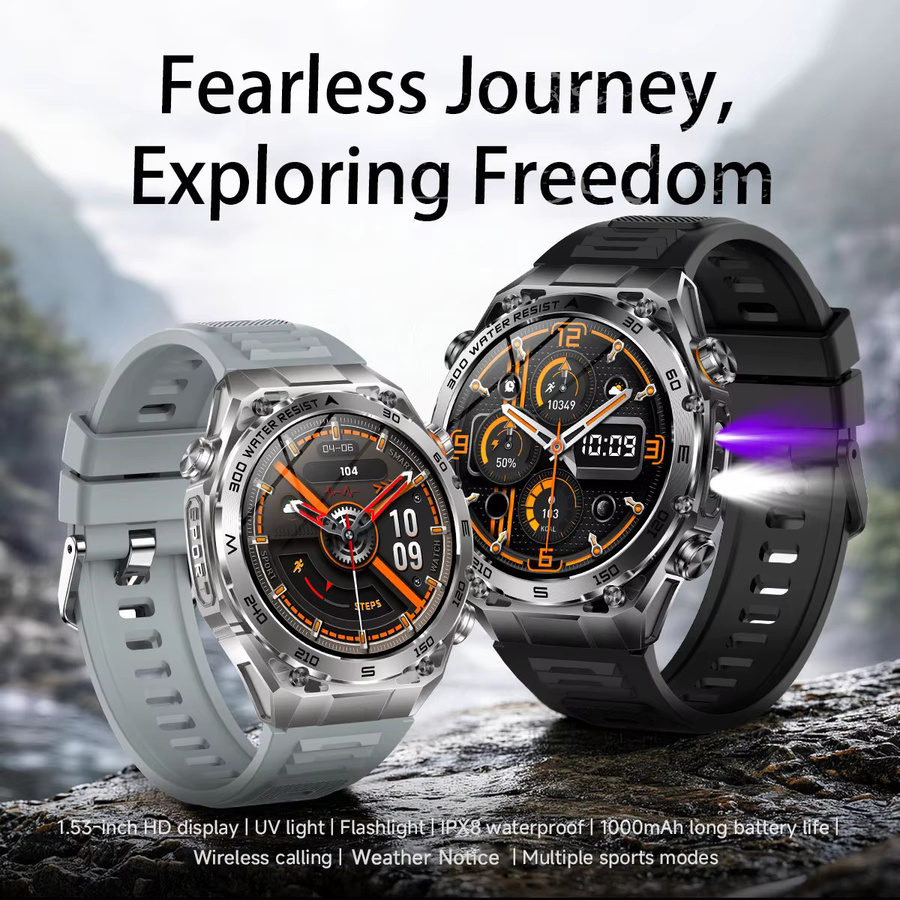 SIMSONLAB Smartwatch, Schwarz, Herren, Rund, GPS, Bluetooth - Bild 2