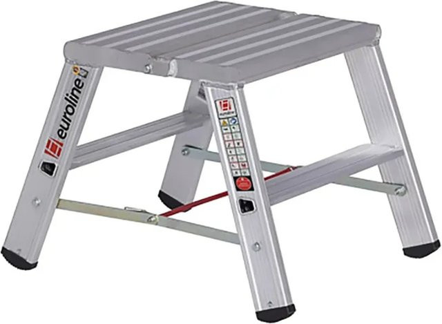 Euroline Premium 30581 Stufenstehleiter aus Aluminium in Silber mit 2 Stufen - Bild 1